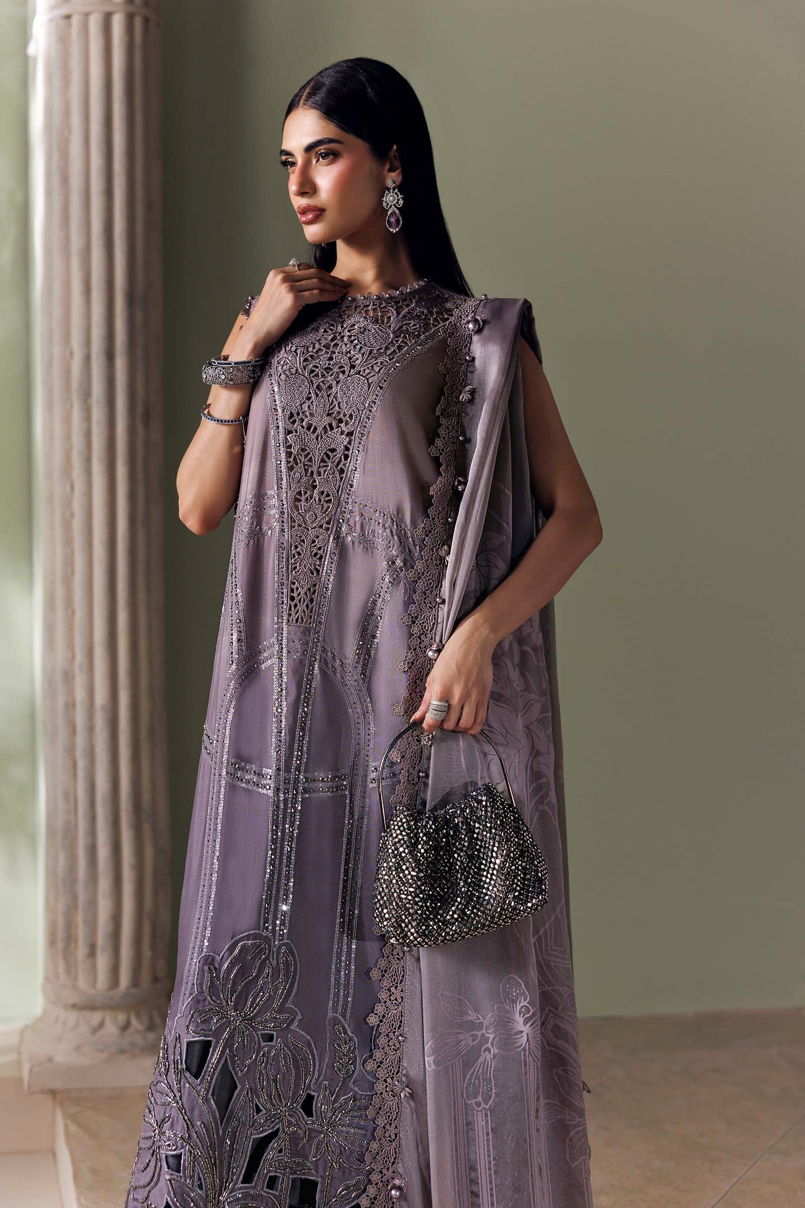 Maria B Soiree Unstitched Collection 2026 | SR-01-04-Dusty Mauve