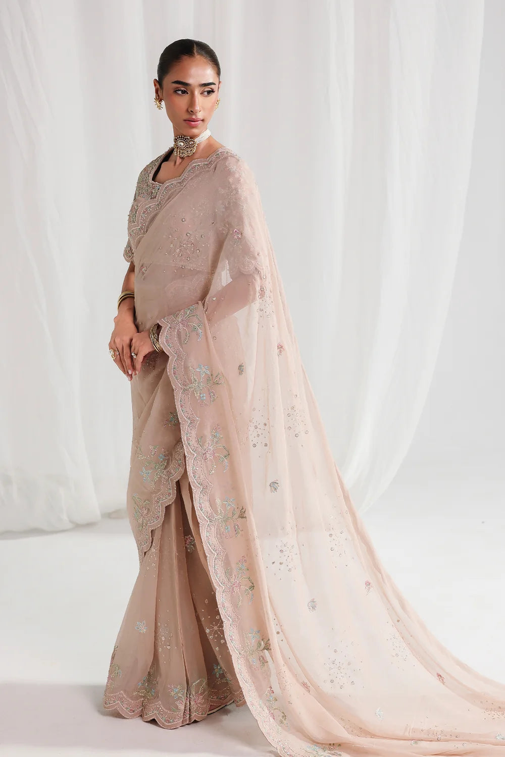 Qalamkar Luxury Chiffon Unstitched Collection | QCC-04 NOVERA