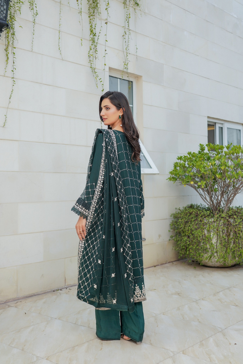Agha Noor Sehnai Handwork Eid Ready To Wear Collection 2026 | Green - Mirha Fashion