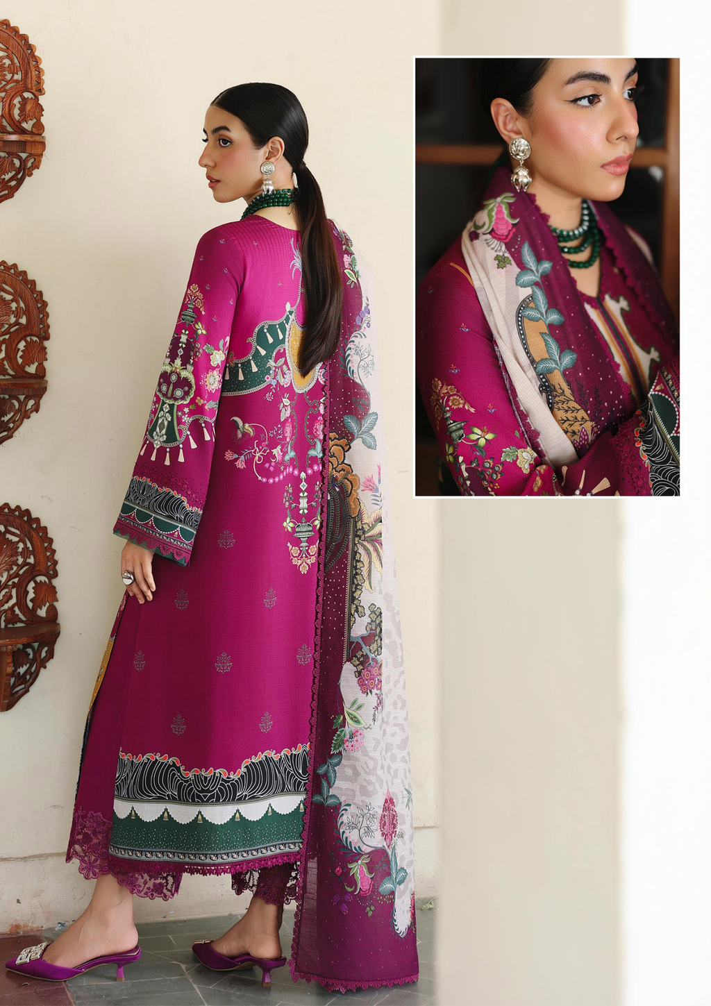 Qalamkar Qprints Winter 3PCS Unstitched Collection 2025 QW 04 B | Lacey - Mirha Fashion
