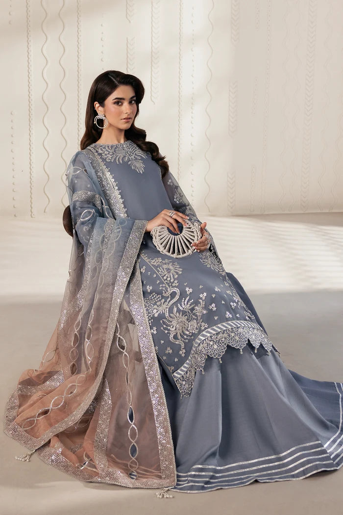 Zarif Bayaan Luxury Chiffon Unstitched Collection | D05 NILMAH