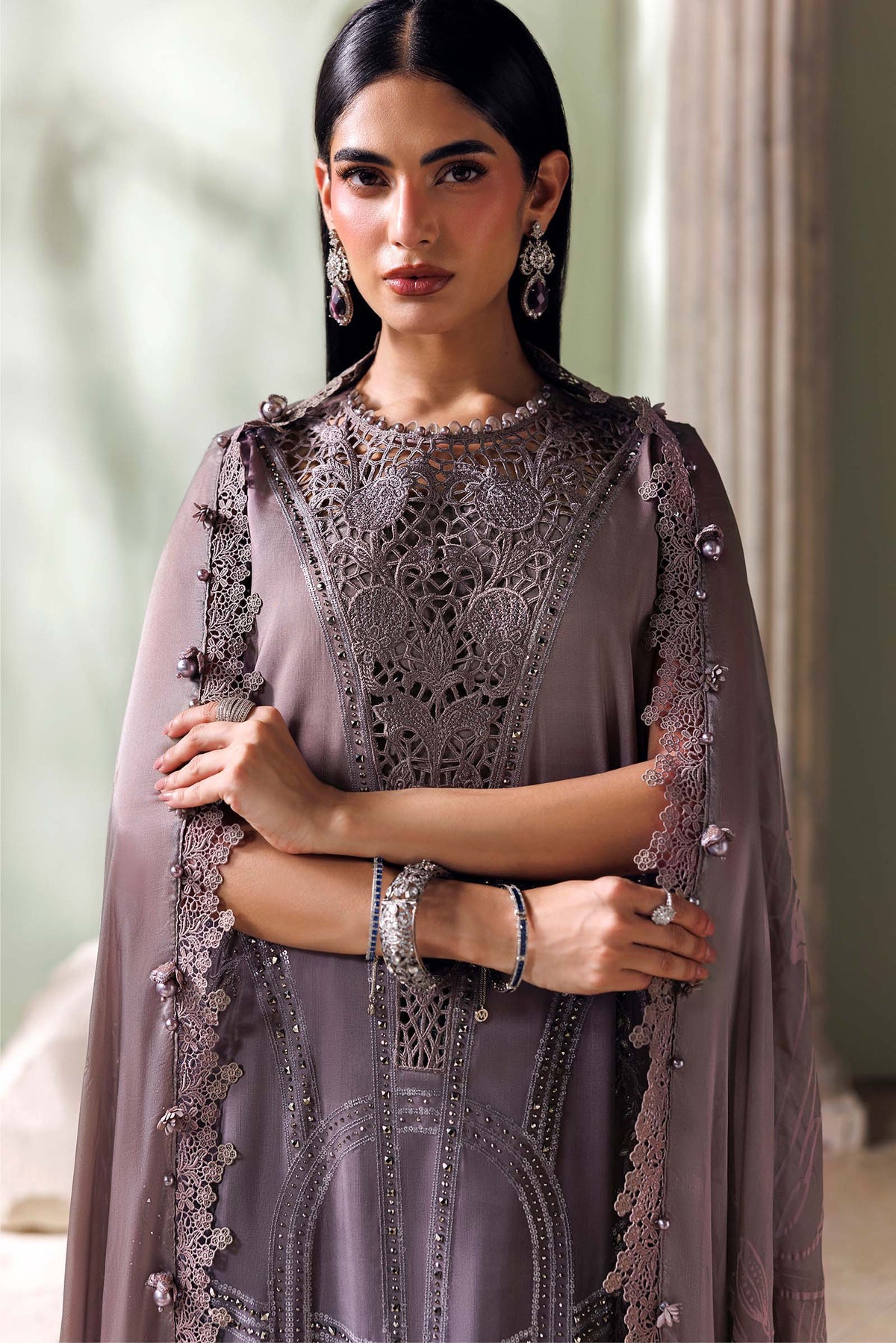 Maria B Soiree Unstitched Collection 2026 | SR-01-04-Dusty Mauve