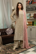 Agha Noor Qurbat Chiffon Handwork Ready to Wear Collection 2026 | Beige - Mirha Fashion