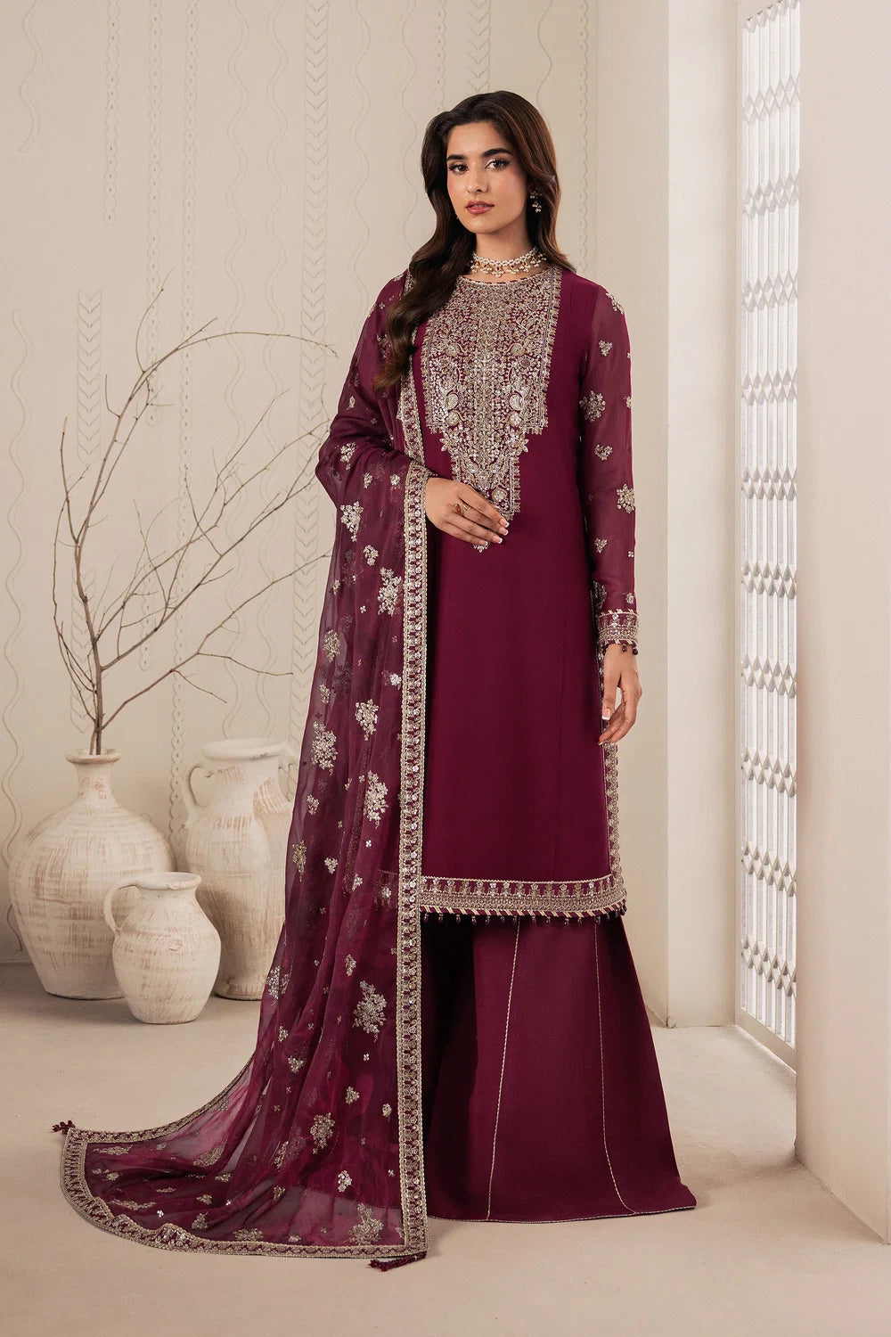 Zarif Bayaan Luxury Chiffon Unstitched Collection | D04 NIDAH