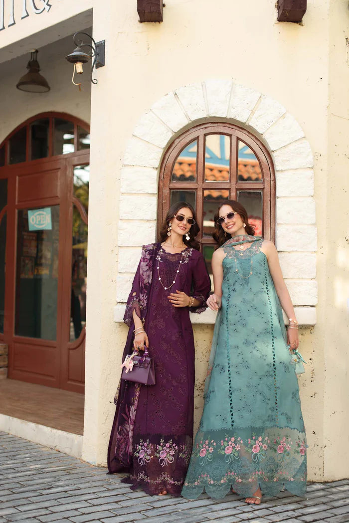 Noor By Saadia Asad Luxe Chikenkari Unstitched Collection 2026 | D5-A Itten Plum - Mirha Fashion