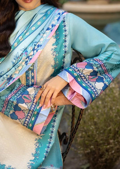 Mushq Hemline Nirvana Printed Silk Unstitched Collection | Seraphic Dust