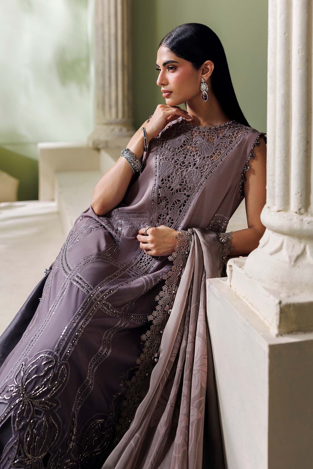 Maria B Soiree Unstitched Collection 2026 | SR-01-04-Dusty Mauve