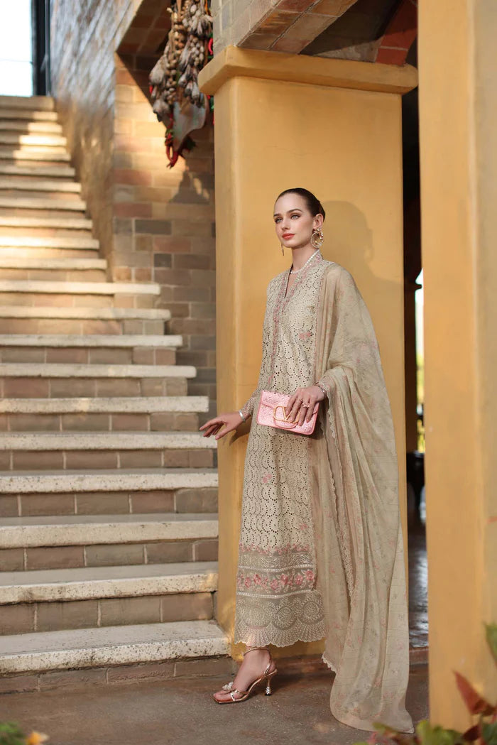 Noor By Saadia Asad Luxury Eid Handwork Schiffli Laserkari Collection 2026 | D5A-LUNARIA - Mirha Fashion