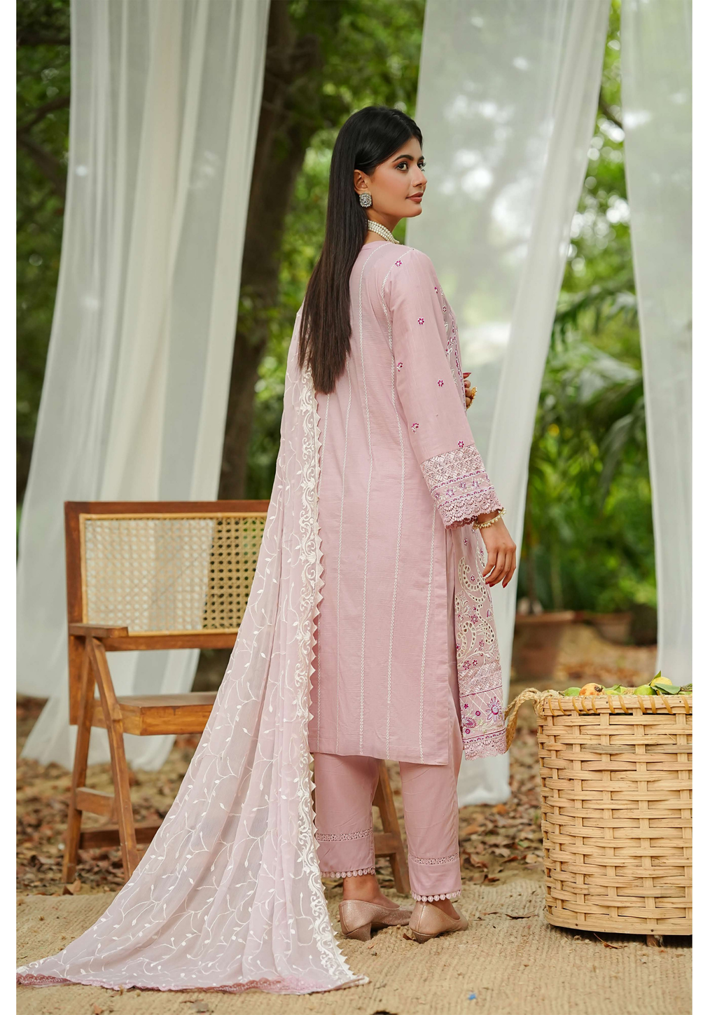 Agha Noor Cotton Ready To Wear Collection Ronak 2025 | Tea Pink - Mirha Fashion