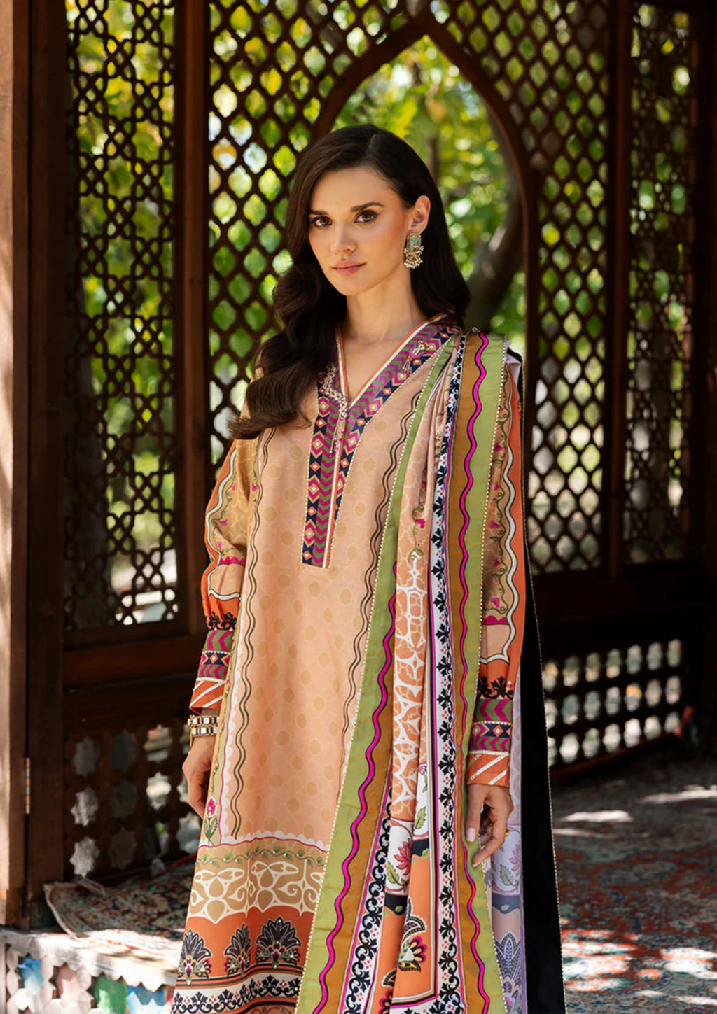 Mushq Hemline Nirvana Printed Silk Unstitched Collection | Solara Cresi