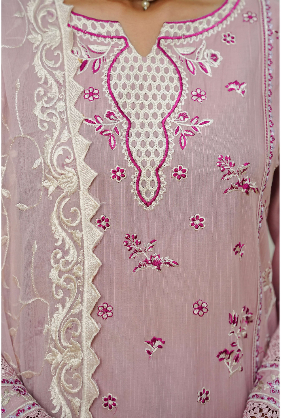 Agha Noor Cotton Ready To Wear Collection Ronak 2025 | Tea Pink - Mirha Fashion