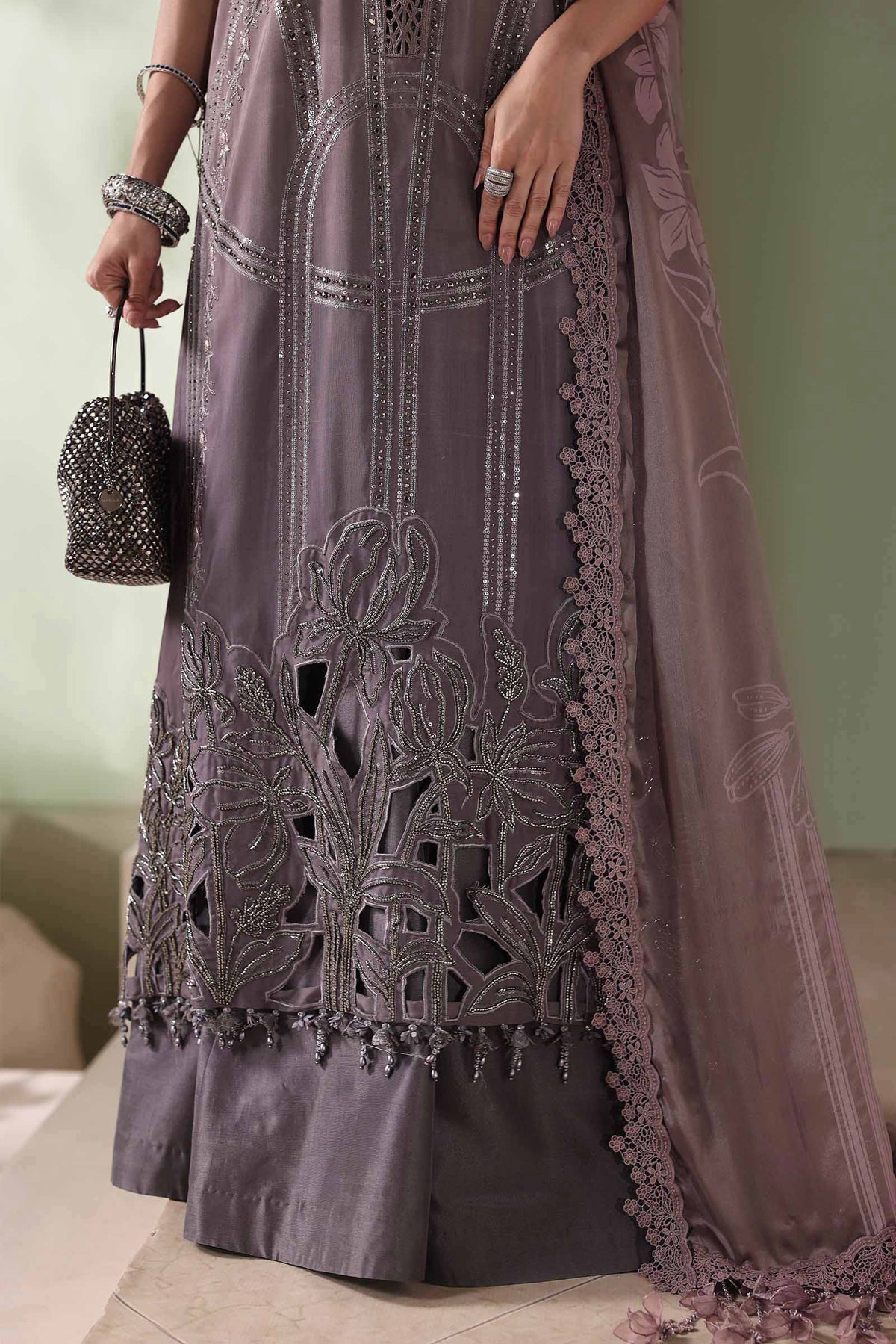 Maria B Soiree Unstitched Collection 2026 | SR-01-04-Dusty Mauve