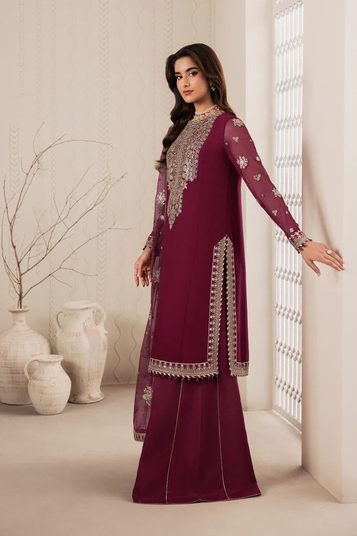 Zarif Bayaan Luxury Chiffon Unstitched Collection | D04 NIDAH