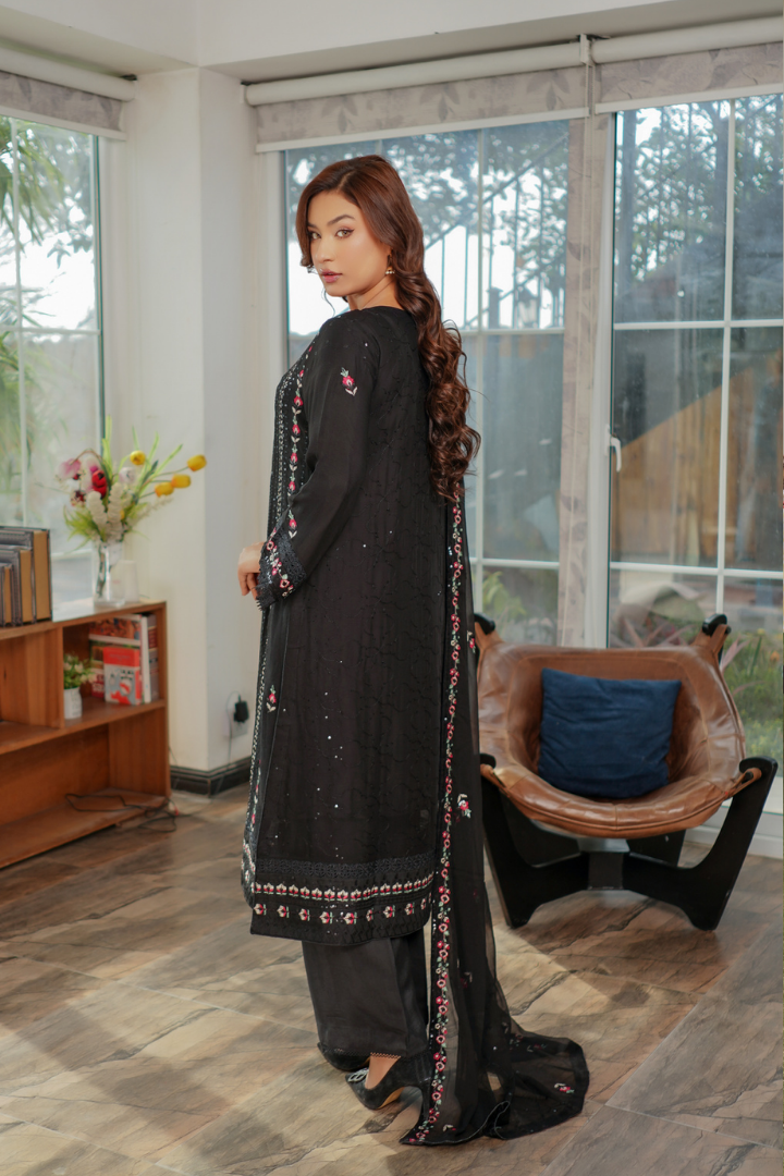 Agha Noor Sehnai Handwork Eid Ready To Wear Collection 2026 | Black - Mirha Fashion