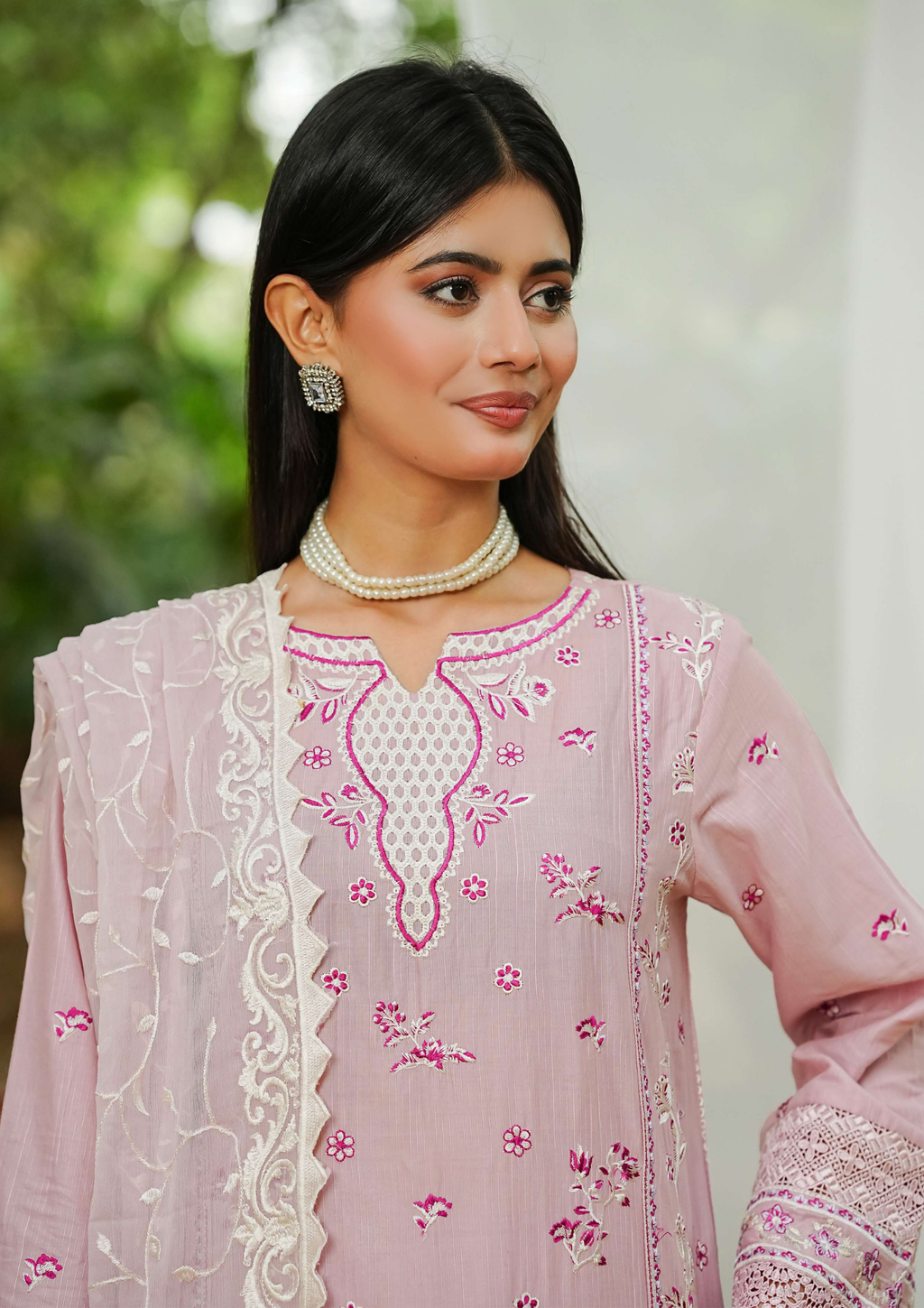 Agha Noor Cotton Ready To Wear Collection Ronak 2025 | Tea Pink - Mirha Fashion