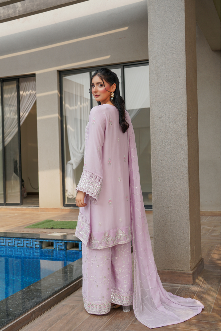 Agha Noor Shein Chiffon Ready to Wear Collection 2026 | Light Purpal