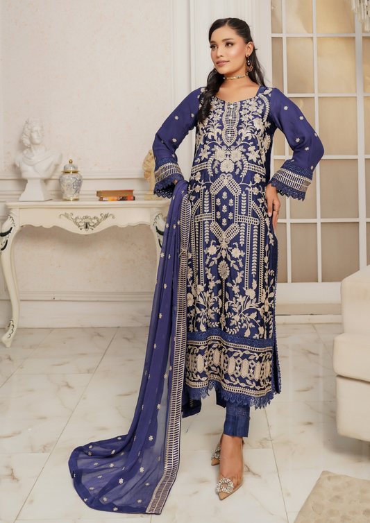Agha Noor Silk Ready to Wear Collection Nov-2025 | Navy Blue