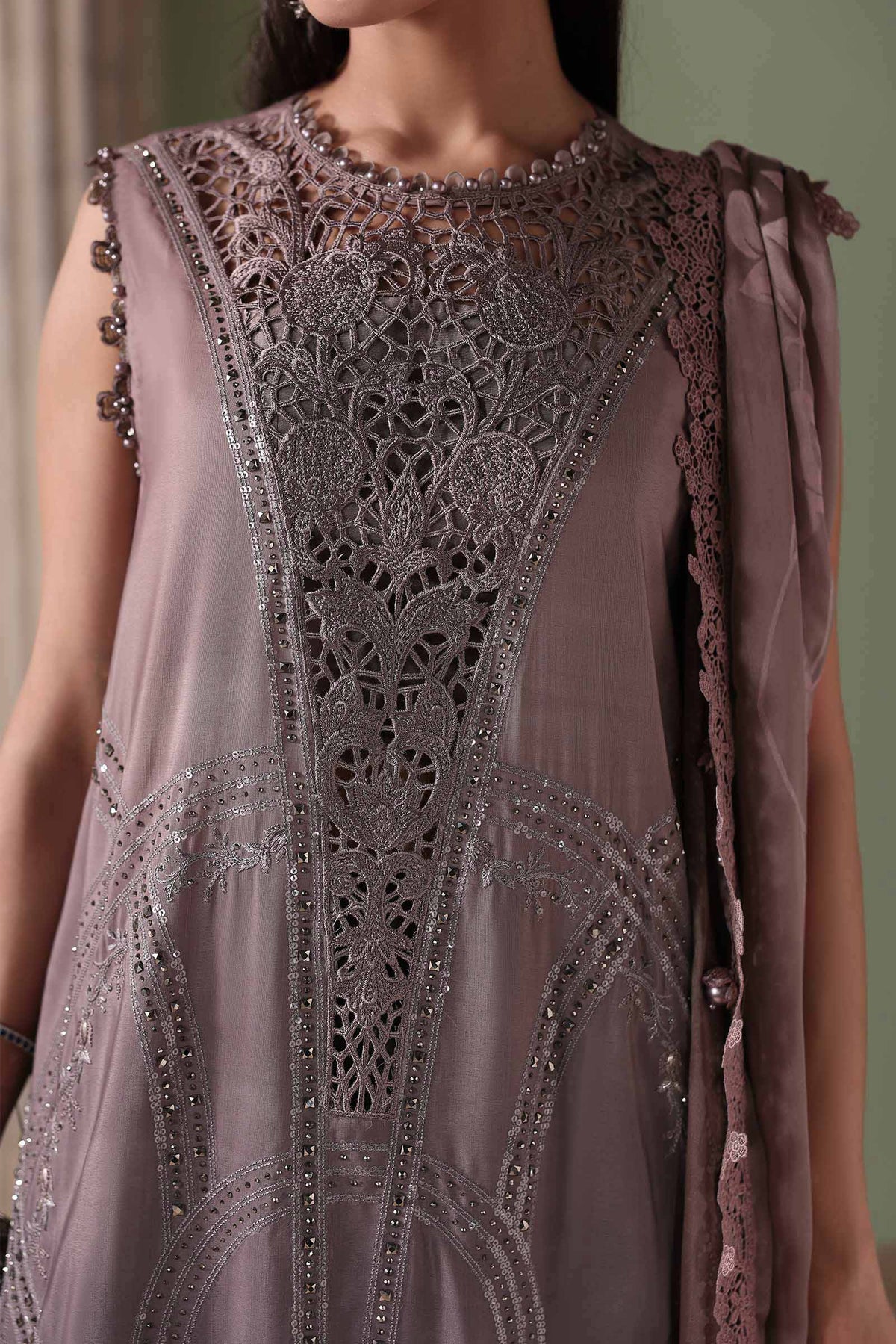Maria B Soiree Unstitched Collection 2026 | SR-01-04-Dusty Mauve