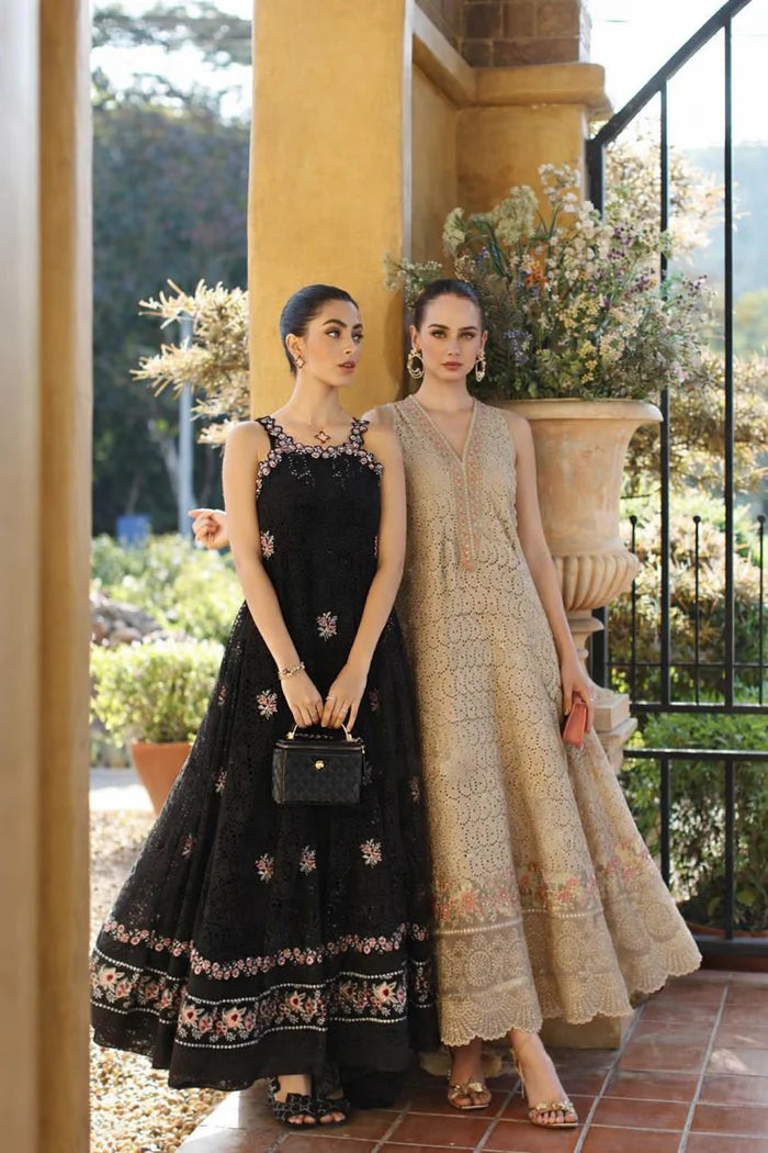 Noor By Saadia Asad Luxury Eid Handwork Schiffli Laserkari Collection 2026 | D5B-LUNARIA - Mirha Fashion