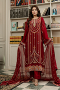 Agha Noor Qurbat Chiffon Handwork Ready to Wear Collection 2026 | Maroon - Mirha Fashion