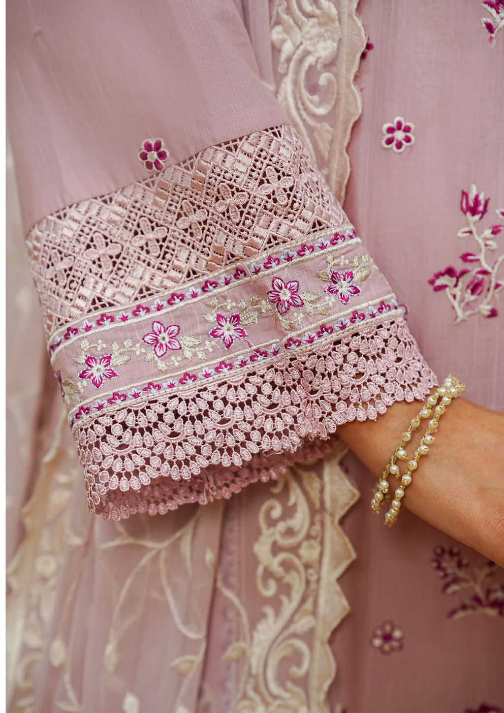 Agha Noor Cotton Ready To Wear Collection Ronak 2025 | Tea Pink - Mirha Fashion