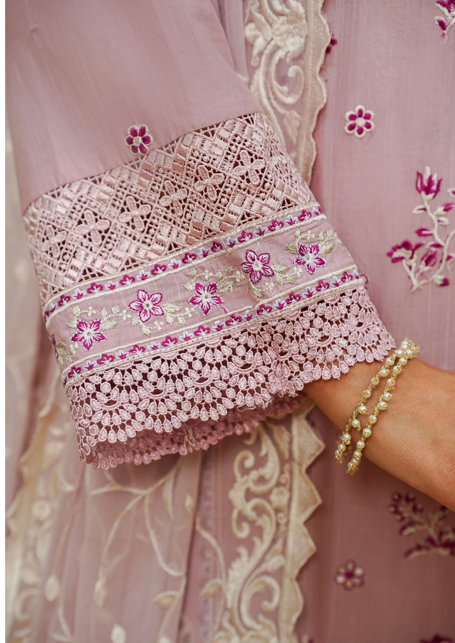 Agha Noor Cotton Ready To Wear Collection Ronak 2025 | Tea Pink - Mirha Fashion