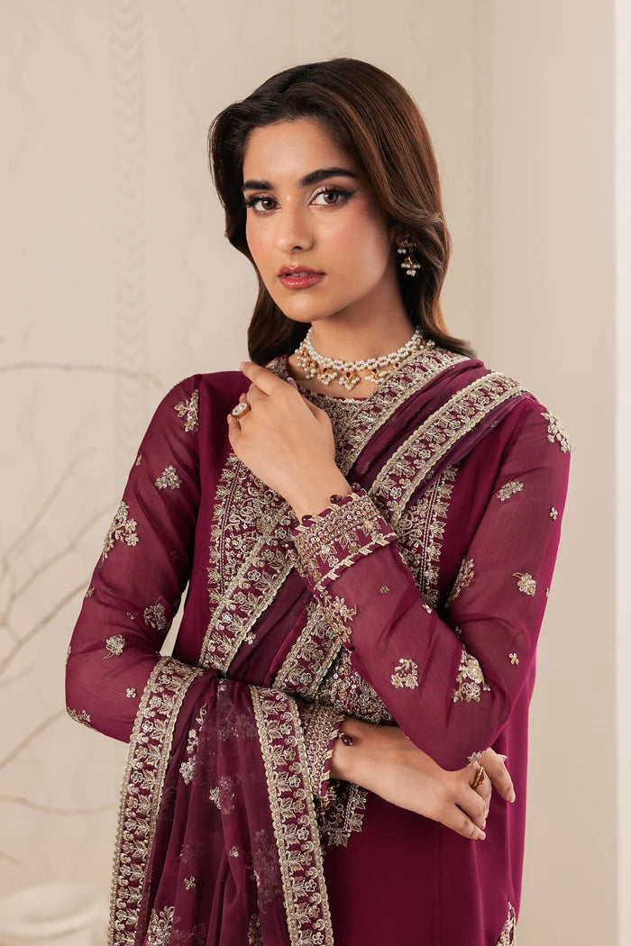 Zarif Bayaan Luxury Chiffon Unstitched Collection | D04 NIDAH