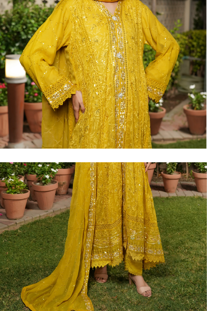 Agha Noor Luxury Gowns Afsanay Ready to Wear Collection | Yellow
