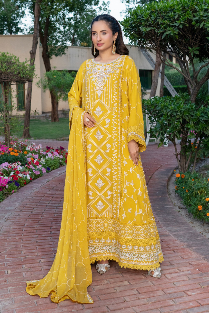 Agha Noor Luxury Gowns Rimjhim Vol-05 Ready to Wear Collection | Yellow - Mirha Fashion