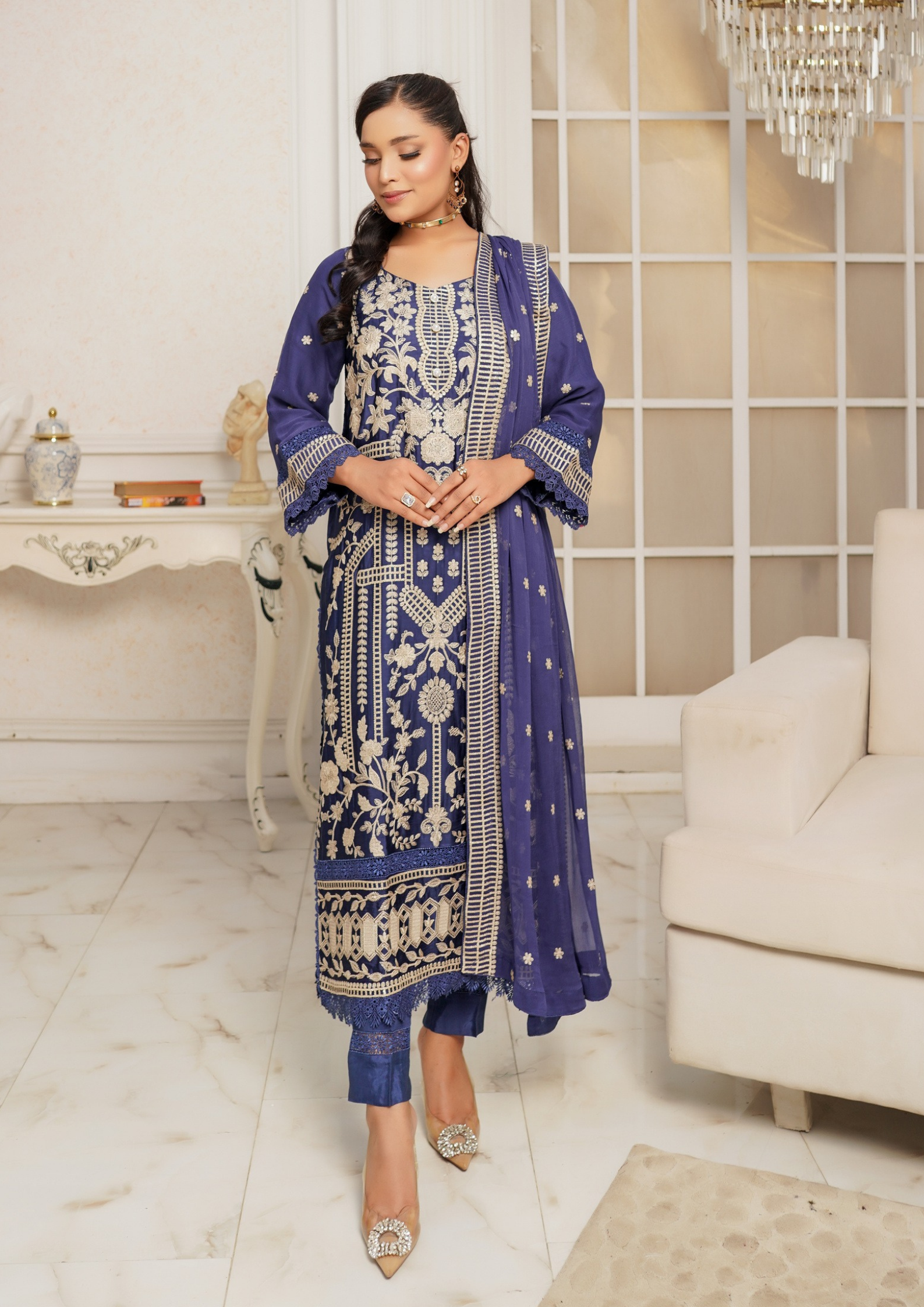 Agha Noor Silk Ready to Wear Collection Nov-2025 | Navy Blue