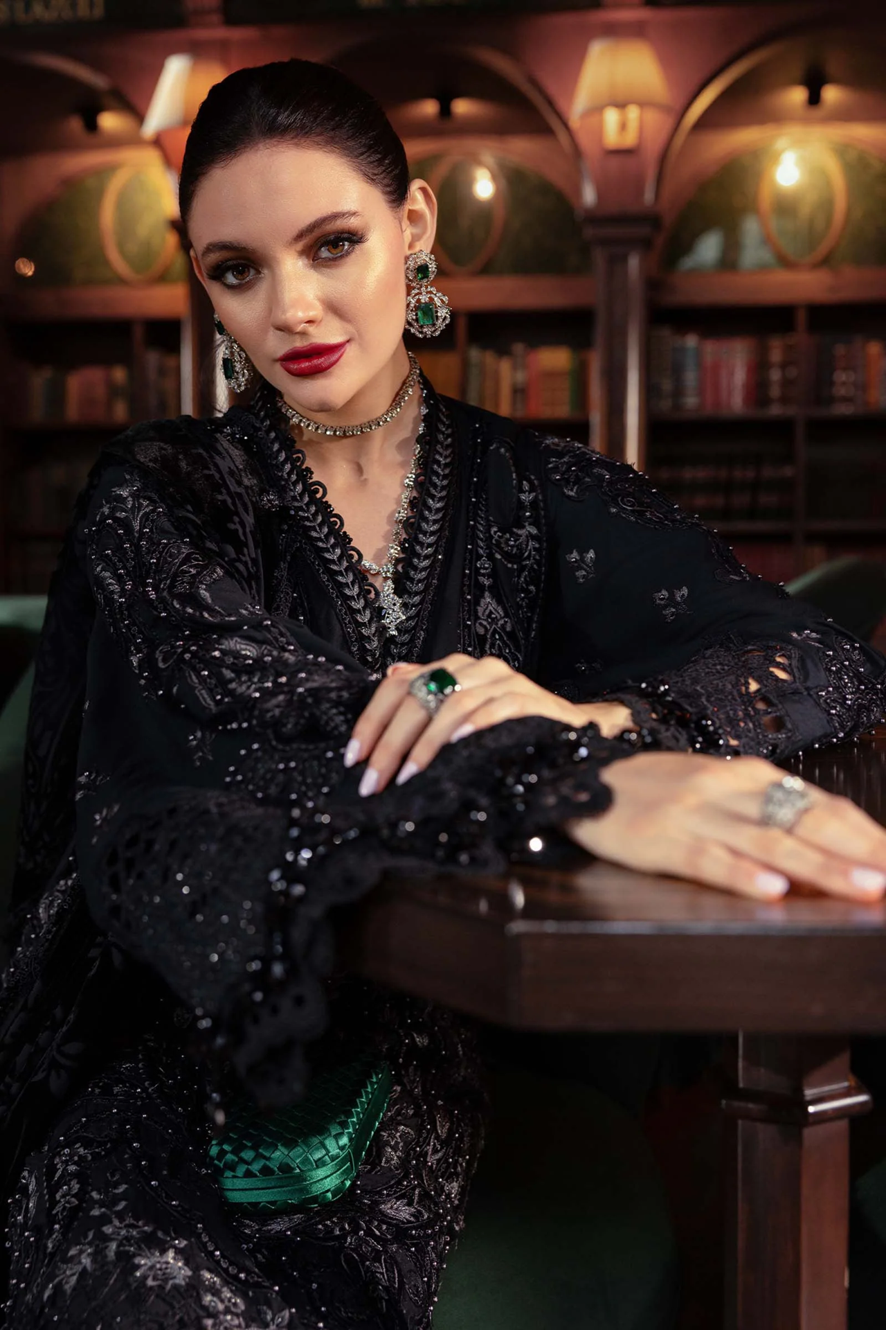 Maria B Winter Luxe 3PCS Unstitched Vol-13 2025 | D7 - Mirha Fashion