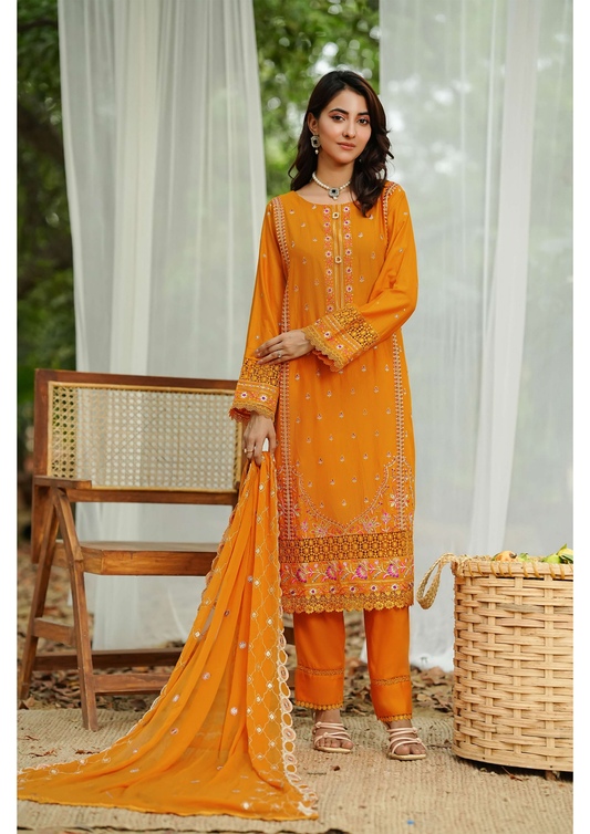 Agha Noor Cotton Ready To Wear Collection Ronak 2025 | Orange