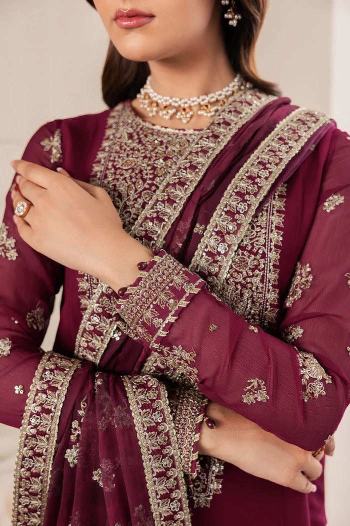Zarif Bayaan Luxury Chiffon Unstitched Collection | D04 NIDAH