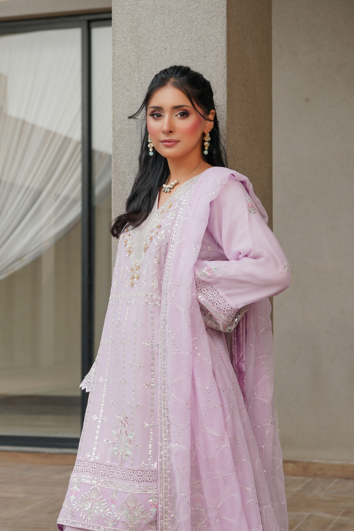 Agha Noor Shein Chiffon Ready to Wear Collection 2026 | Light Purpal