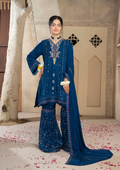 Agha Noor Chiffon Gharara Roshni Ready to Wear Collection 2025 D01 | Blue - Mirha Fashion