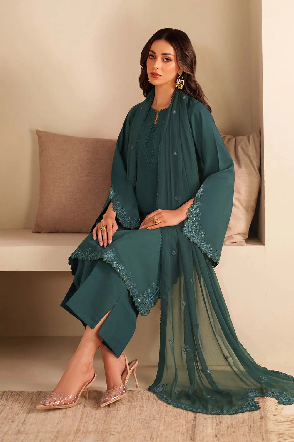 Zarif Exclusive Tabeer the Silk Edit Unstitched Collection 2026 | 07 SAWERA - Mirha Fashion