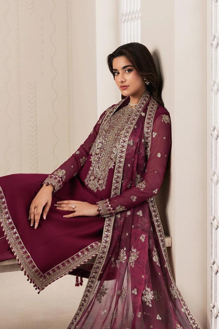 Zarif Bayaan Luxury Chiffon Unstitched Collection | D04 NIDAH