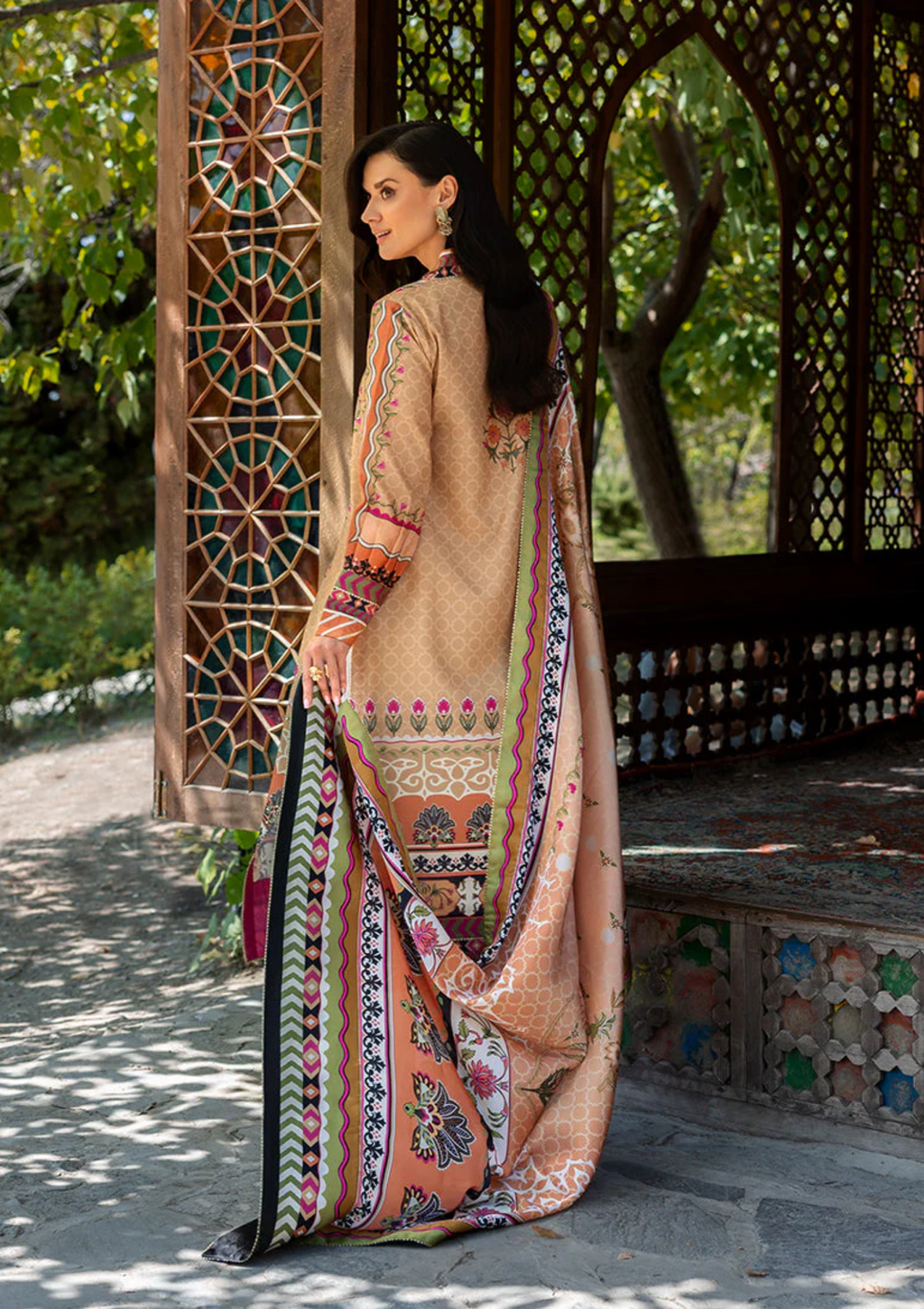 Mushq Hemline Nirvana Printed Silk Unstitched Collection | Solara Cresi