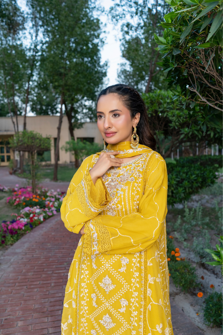 Agha Noor Luxury Gowns Rimjhim Vol-05 Ready to Wear Collection | Yellow - Mirha Fashion