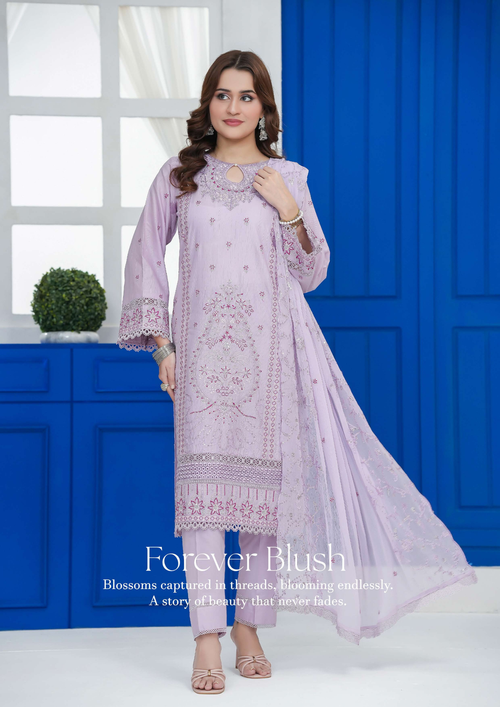 Agha Noor Cotton Ready To Wear Collection Khushi | lavender - Mirha Fashion