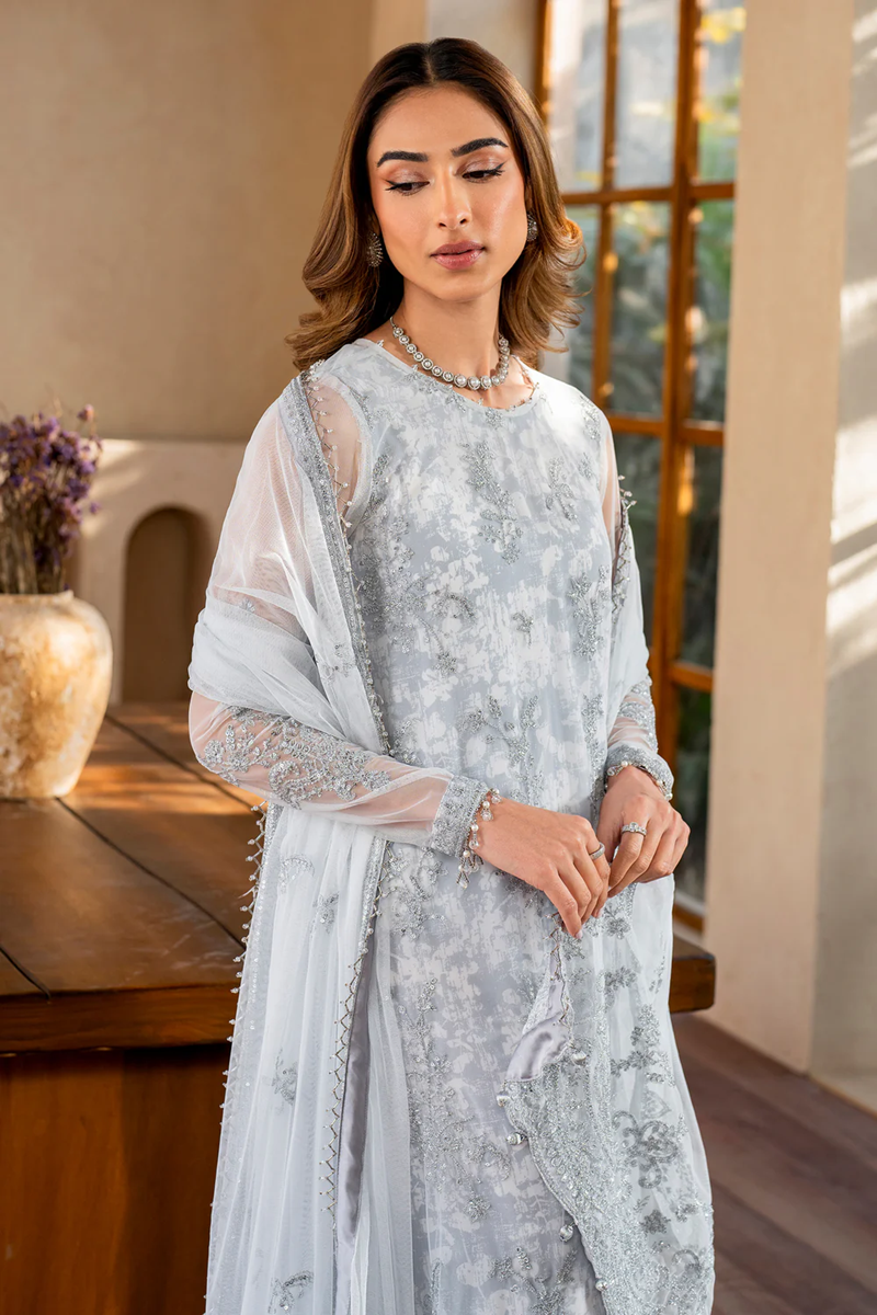 ZARIF UNSTITCHED EMBROIDERED 3PCS NET FORMAL COLLECTION | - STELLA - ZRI-02