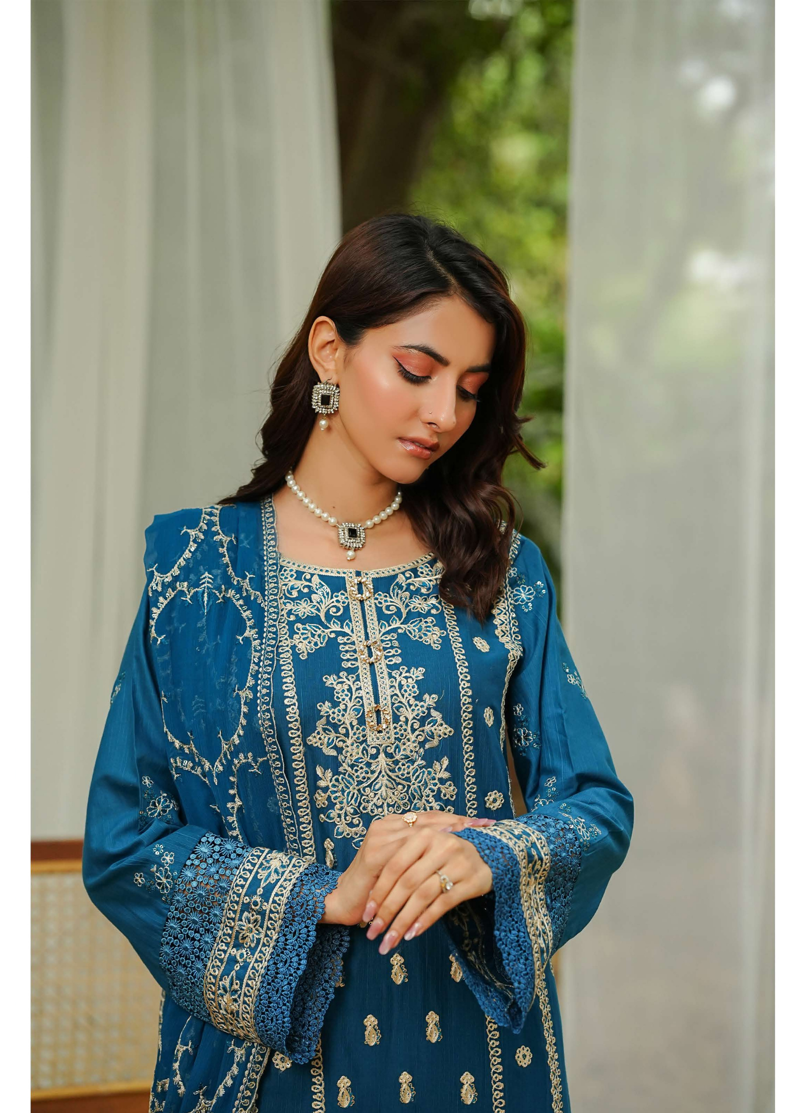 Agha Noor Cotton Ready To Wear Collection Ronak 2025 | Blue