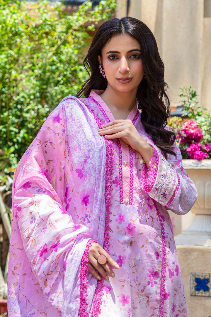 Shaanse Cotton Guldan Drop-1 Ready to Wear Collection 2026 | Pink - Mirha Fashion