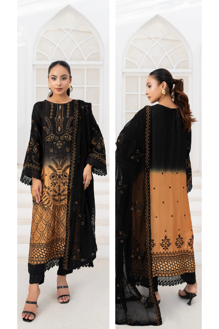 Shaanse Luxury Ombre Silk Vol-6 Ready to Wear Collection 2026 | Black