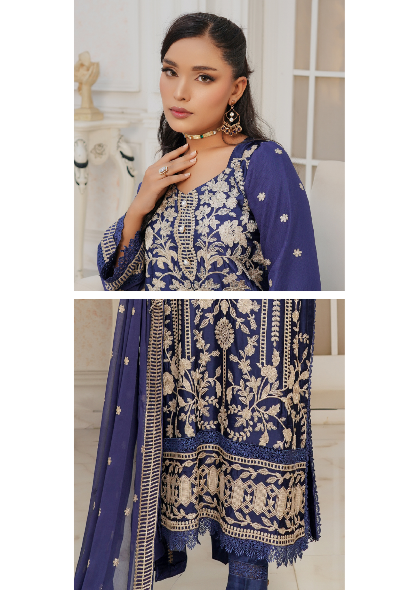 Agha Noor Silk Ready to Wear Collection Nov-2025 | Navy Blue