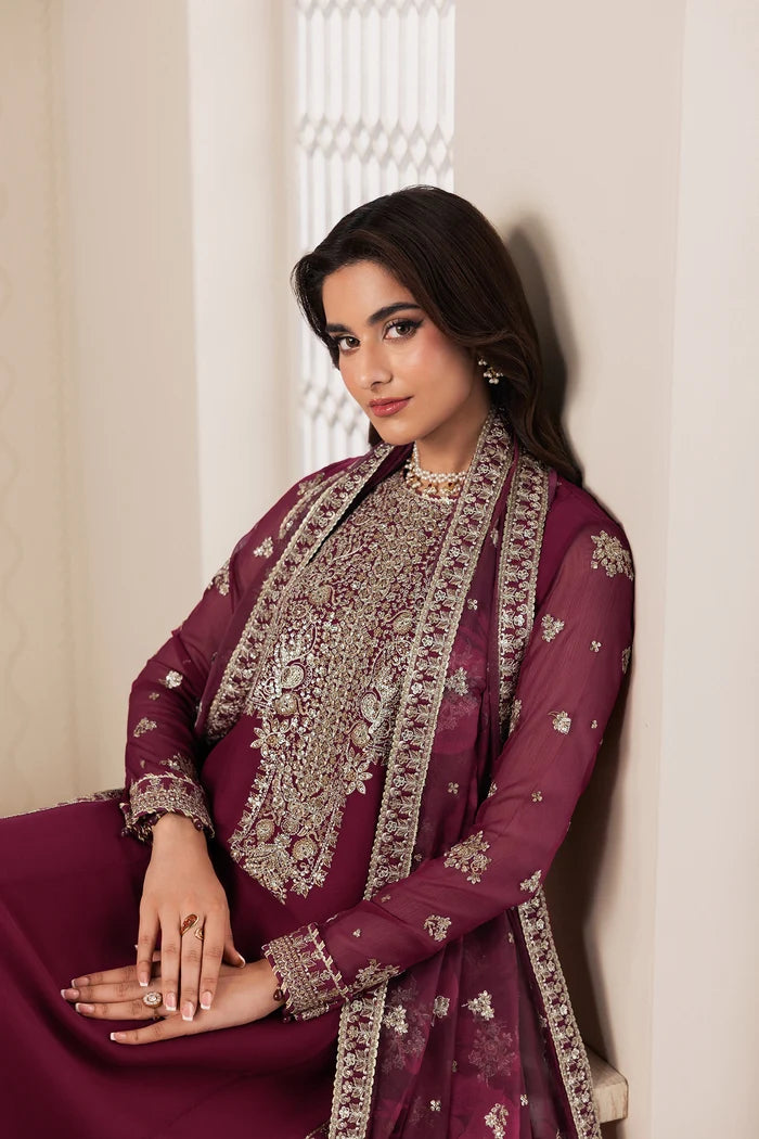 Zarif Bayaan Luxury Chiffon Unstitched Collection | D04 NIDAH