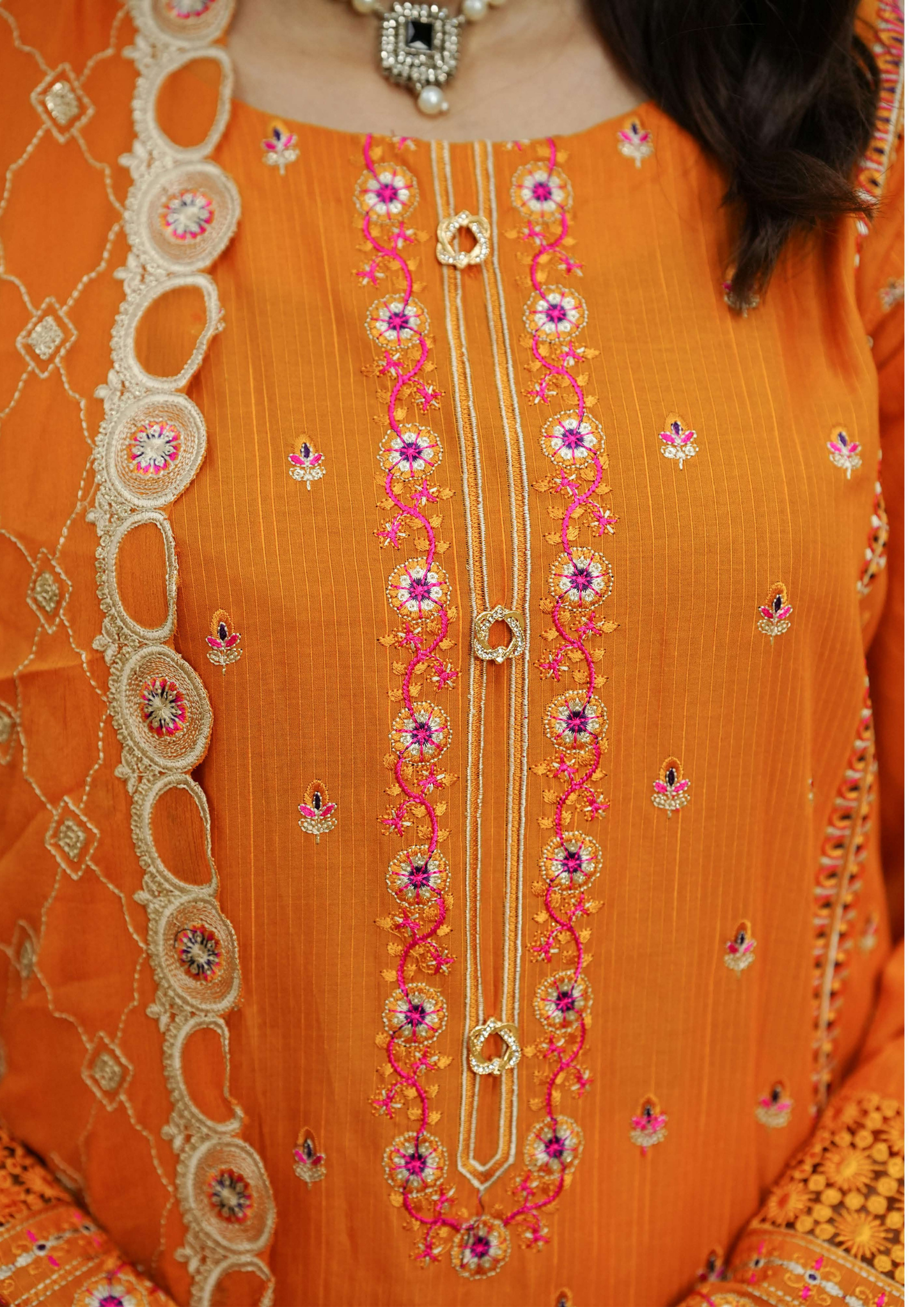 Agha Noor Cotton Ready To Wear Collection Ronak 2025 | Orange
