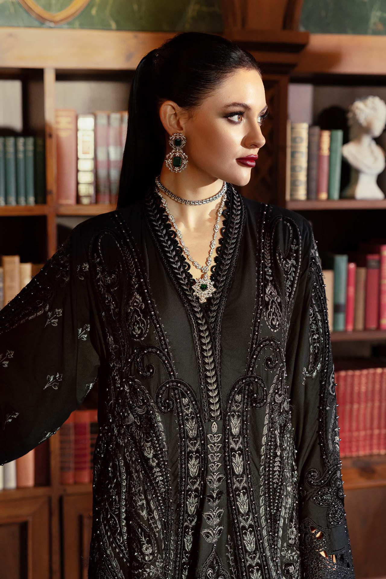 Maria B Winter Luxe 3PCS Unstitched Vol-13 2025 | D7 - Mirha Fashion