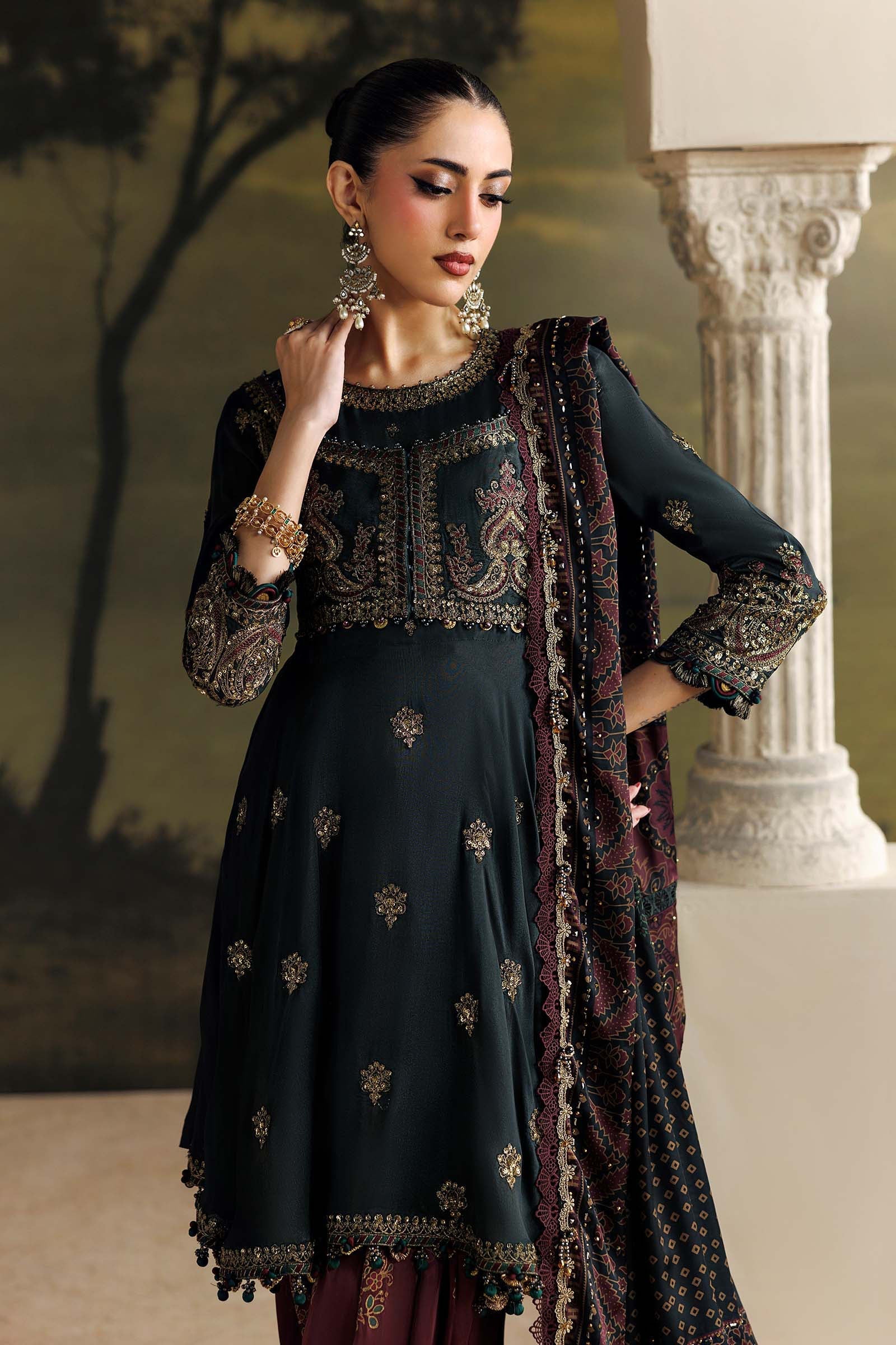 Maria B Soiree Unstitched Collection 2026 | SR-01-05-Imperial Burgundy