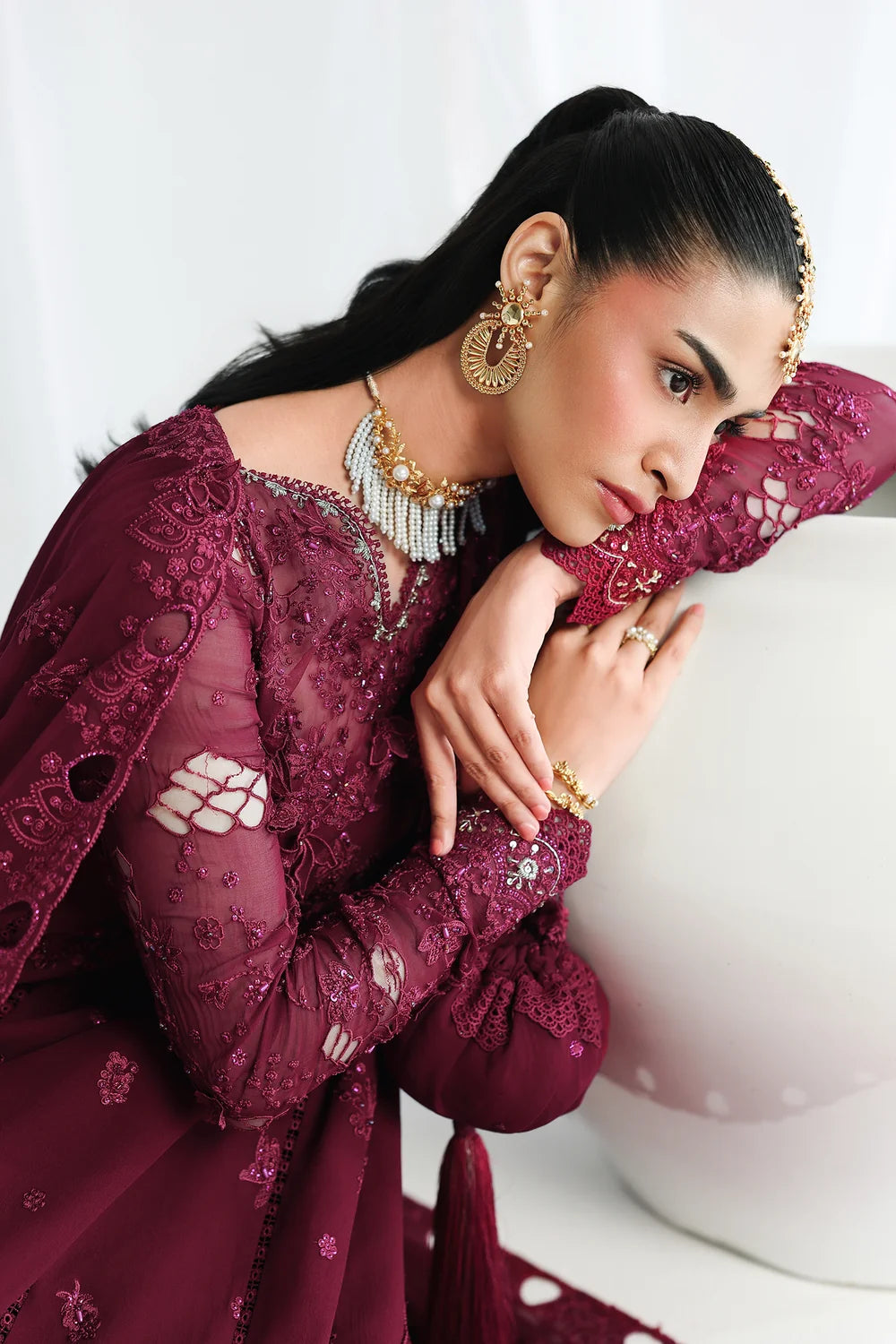 Qalamkar Luxury Chiffon Unstitched Collection | QCC-03 WAFA